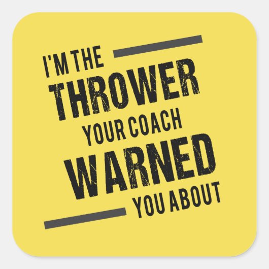 Kogelstoot Discus Speerwerpen Kogelslingeraar Stic Vierkante Sticker (Voorkant)