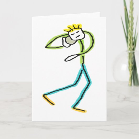 Kogelstoter Stickman Bedankkaart (Voorkant)