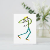 Kogelstoter Stickman Briefkaart (Staand voorkant)