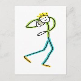 Kogelstoter Stickman Briefkaart