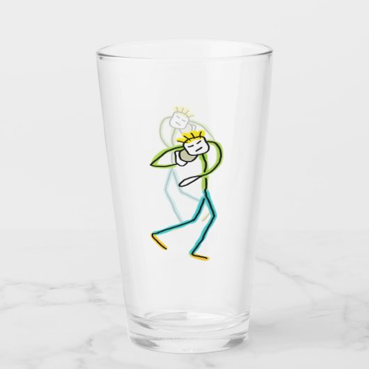 Kogelstoter Stickman Glas (Voorkant)