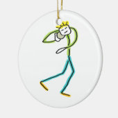 Kogelstoter Stickman Keramisch Ornament (Links)