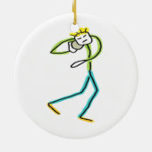 Kogelstoter Stickman Keramisch Ornament (Achterkant)