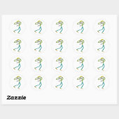 Kogelstoter Stickman Ronde Sticker (Vel)