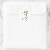 Kogelstoter Stickman Ronde Sticker (Tas)