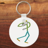 Kogelstoter Stickman Sleutelhanger (Achterkant)