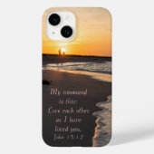 Kogelstrand bij zonsopgang John 15 12 Case-Mate iPhone Case (Achterkant)