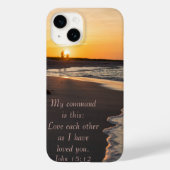 Kogelstrand bij zonsopgang John 15 12 Case-Mate iPhone Case (Achterkant)