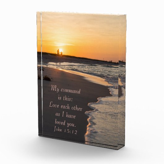Kogelstrand bij zonsopgang John 15 12 Fotoblokken (Rechts)