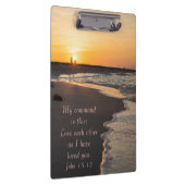 Kogelstrand bij zonsopgang John 15 12 Klembord (Rechts)