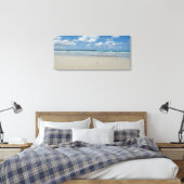 Kogelstrand met zeegarren canvas afdruk (Insitu (Slaapkamer))