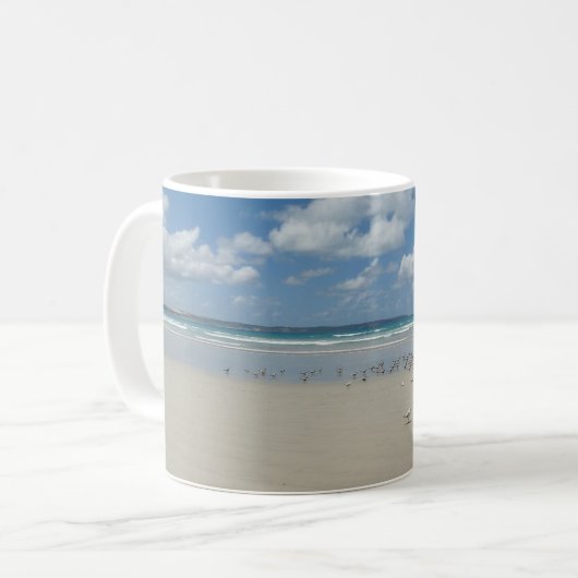 Kogelstrand met zeegarren koffiemok (Voorkant links)