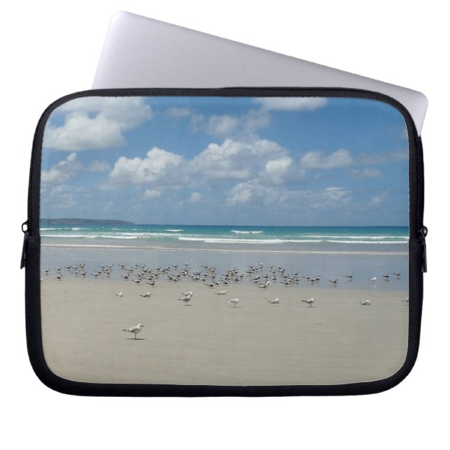 Kogelstrand met zeegarren laptop sleeve (Voorkant)