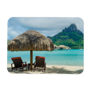 Kogelstrand op Bora Bora rechthoekige magneet