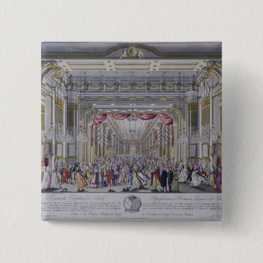 Kogelval na de kroning van Leopold Vierkante Button 5,1 Cm (Voorkant)