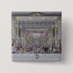 Kogelval na de kroning van Leopold Vierkante Button 5,1 Cm