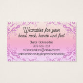 Kogelval van brei- en haakwerk visitekaartje (Achterkant)