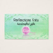 Kogelval van brei- en haakwerk visitekaartje (Voorkant)