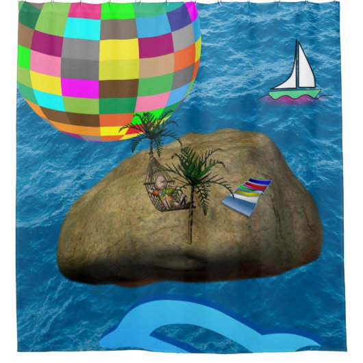 Kogelvangers, douwergordijn douchegordijn (Voorkant)