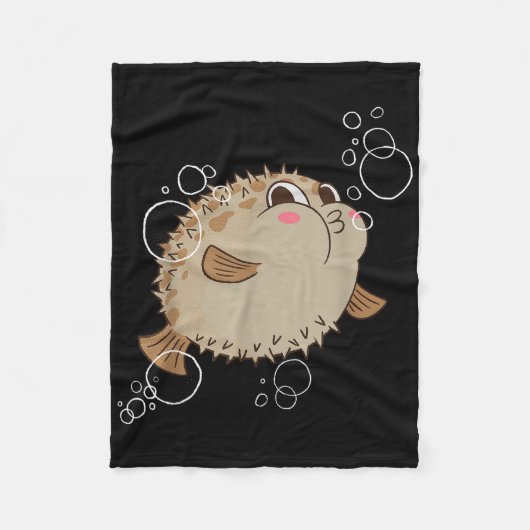 Kogelvis Blowfish Bellen Fleece Deken (Voorkant)