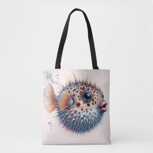 Kogelvis Grappige Zee Dier Kunst Tote Bag (Voorkant)