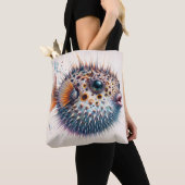 Kogelvis Grappige Zee Dier Kunst Tote Bag (Dichtbij)