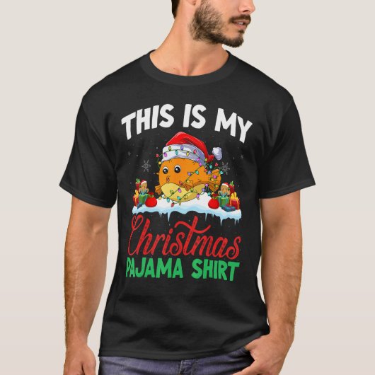 Kogelvis Kerst Pijama Shirt - Kogelvis W (Voorkant)