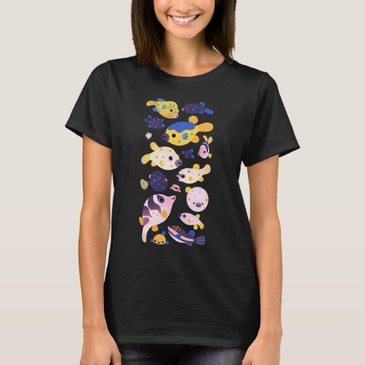 Kogelvis - zwart t-shirt (Voorkant)
