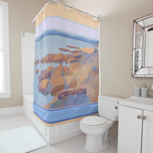 Kogelwater en boten douchegordijn (In situ)