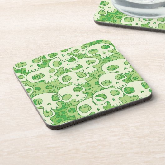 Kogelwollen schedels bier onderzetter (Linkerzijde)