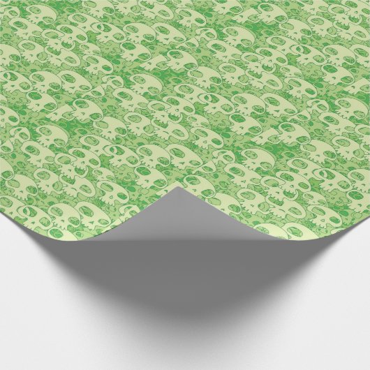 Kogelwollen schedels cadeaupapier (Hoek)