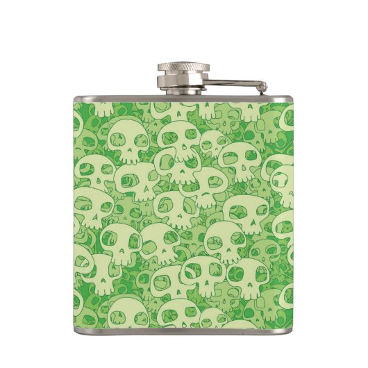 Kogelwollen schedels heupfles (Achterkant)