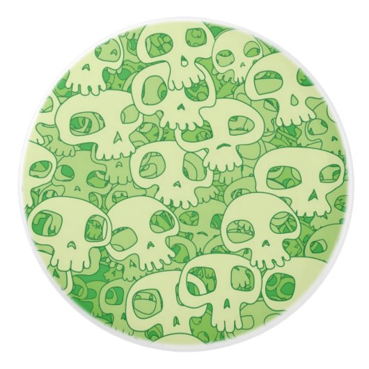 Kogelwollen schedels keramische knop (Voorkant)