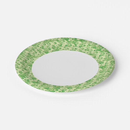 Kogelwollen schedels papieren bordje (Gekanteld)