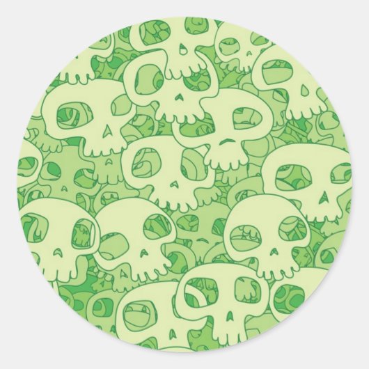 Kogelwollen schedels ronde sticker (Voorkant)