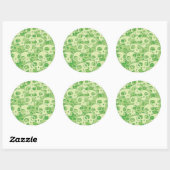 Kogelwollen schedels ronde sticker (Vel)