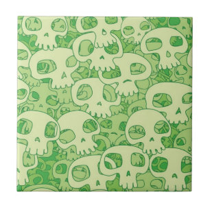 Kogelwollen schedels tegeltje