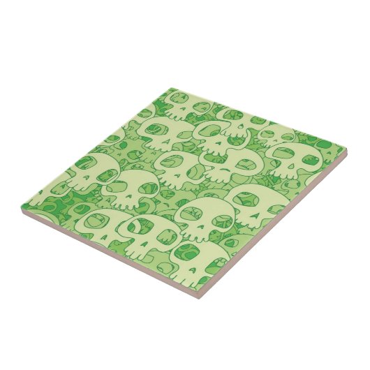 Kogelwollen schedels tegeltje (Zijkant)