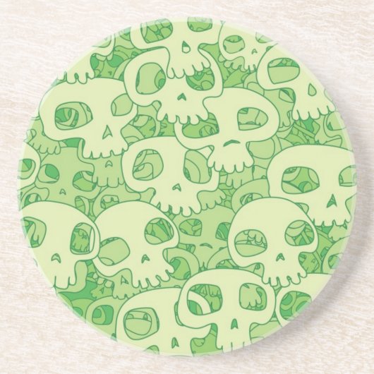 Kogelwollen schedels zandsteen onderzetter (Voorkant)