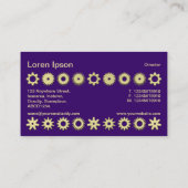 Kogs - 3d Gold-kleur met diep Paars Visitekaartje (Achterkant)