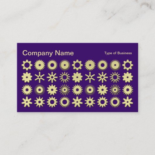 Kogs - 3d Gold-kleur met diep Paars Visitekaartje (Voorkant)