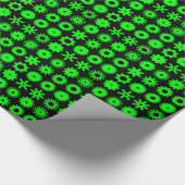 Kogs - Groen op zwart Cadeaupapier (Hoek)