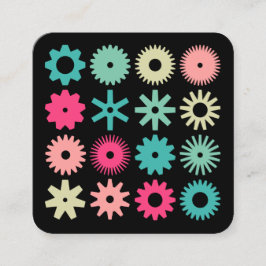 Kogs - Kleuren op zwart Vierkante Visitekaartje