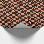 Kogs - Kleurtoon op zwart Cadeaupapier (Hoek)