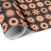 Kogs - Kleurtoon op zwart Cadeaupapier (Rol Hoek)