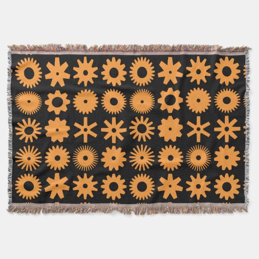 Kogs - Licht Sinaasappel op zwart Deken (Voorkant)