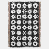 Kogs - Wit op zwart Deken (Voorkant Verticaal)