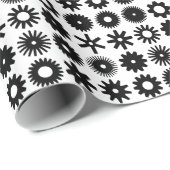 Kogs - Zwart op wit Cadeaupapier (Rol Hoek)