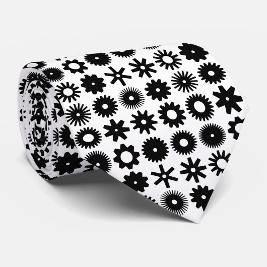 Kogs - Zwart op wit Stropdas (Opgerold)