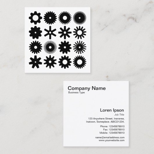 Kogs - Zwart op wit Vierkante Visitekaartje (Voorkant / Achterkant)